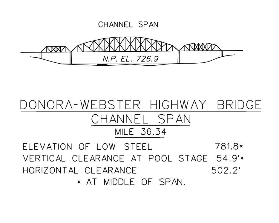 Donora Webster Hwy Bridge Clearances | Bridge Calculator LLC