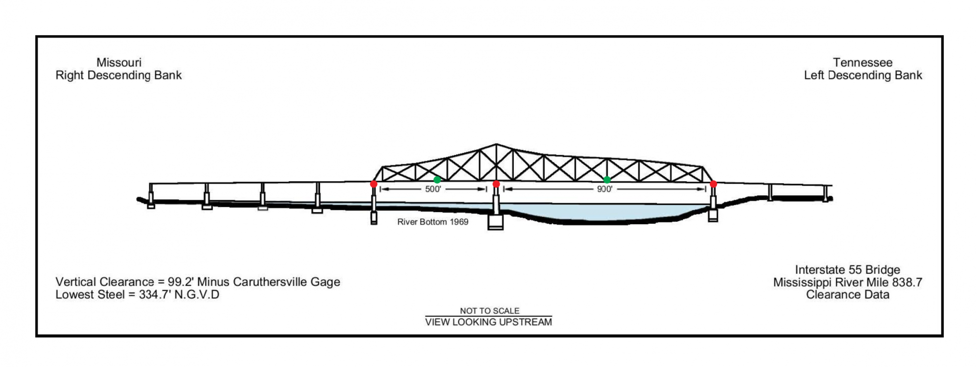 I-155 Highway Bridge Aux Clearances | Bridge Calculator LLC