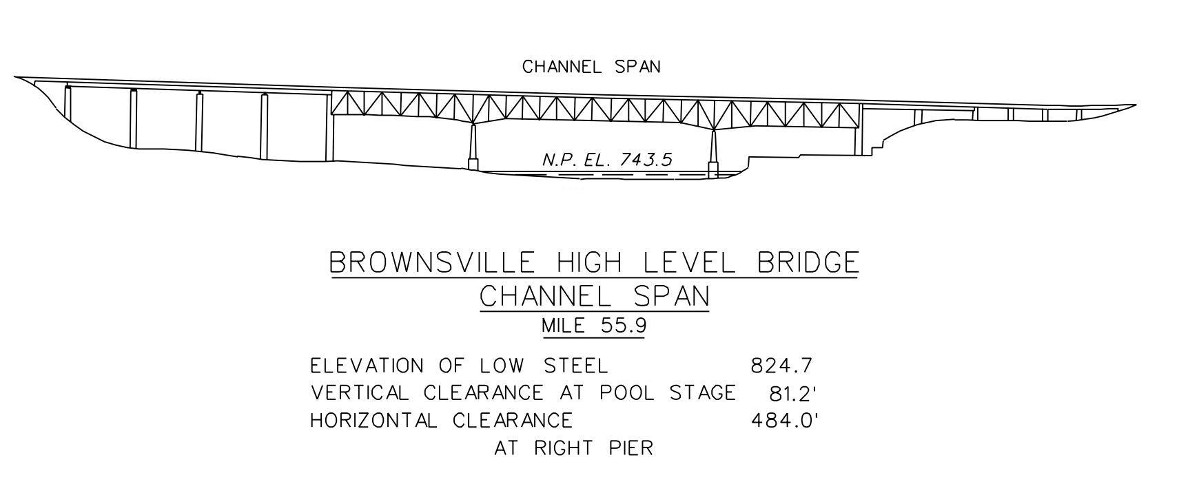 Brownsville High Level Bridge Clearances | Bridge Calculator LLC