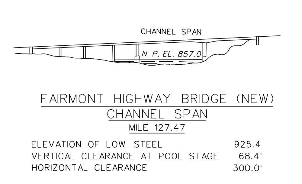Fairmont Highway Bridge (New) Clearances | Bridge Calculator LLC