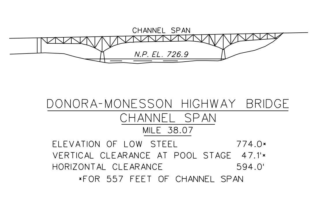 Donora Monesson Hwy Bridge Clearances | Bridge Calculator LLC