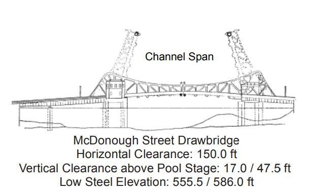 McDonough Street Drawbridge Clearances | Bridge Calculator LLC