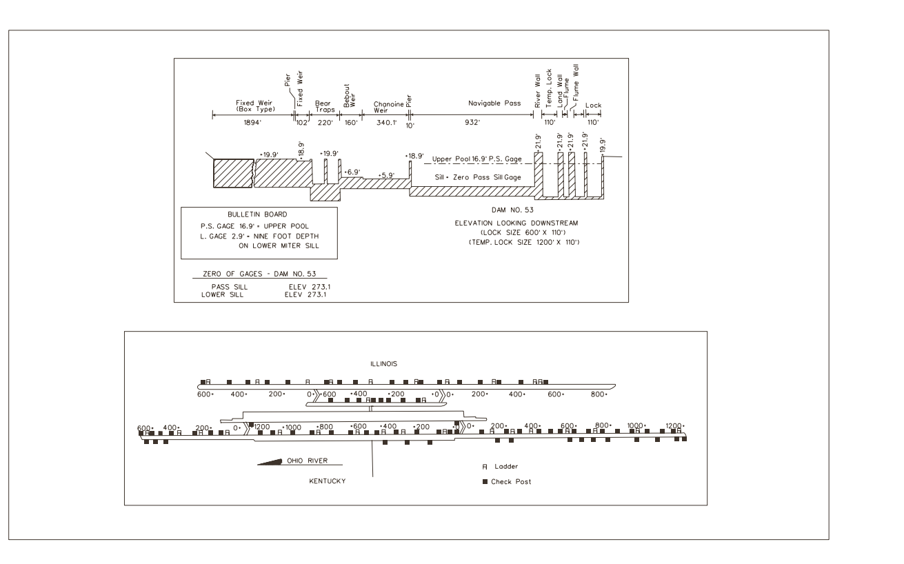 Dam 53 - Being Removed Clearances | Bridge Calculator LLC