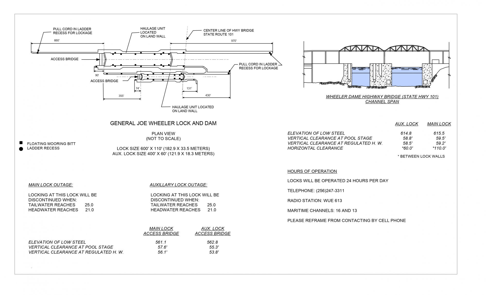 Wheeler. Lock Access Bridge Clearances | Bridge Calculator LLC