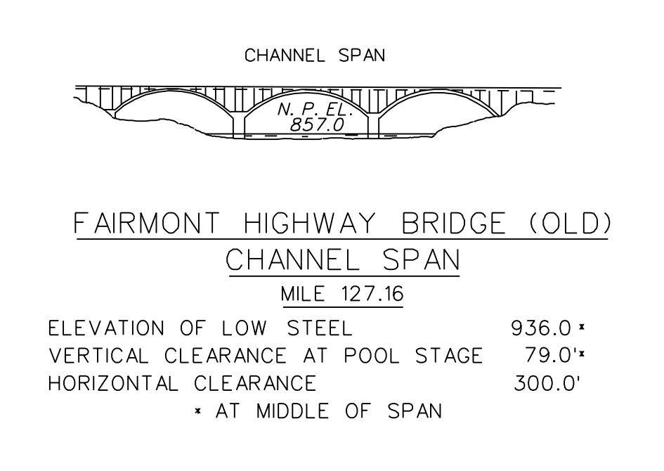 Fairmont Highway Bridge (Old) Clearances | Bridge Calculator LLC