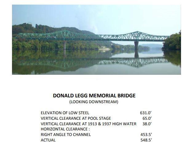 Donald Legg Memorial Bridge Clearances | Bridge Calculator LLC