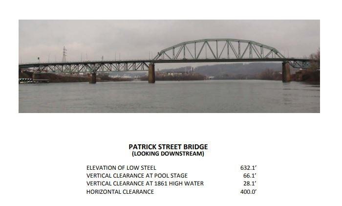 Patrick Street Bridge Clearances | Bridge Calculator LLC