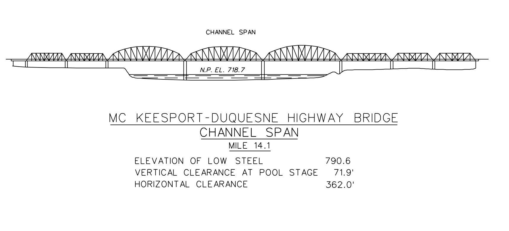 MC Keesport Duquesne Hwy Bridge Clearances | Bridge Calculator LLC