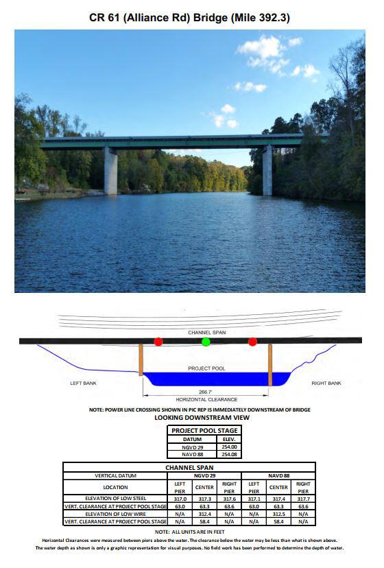 CR 61 (Alliance Road) Clearances | Bridge Calculator LLC