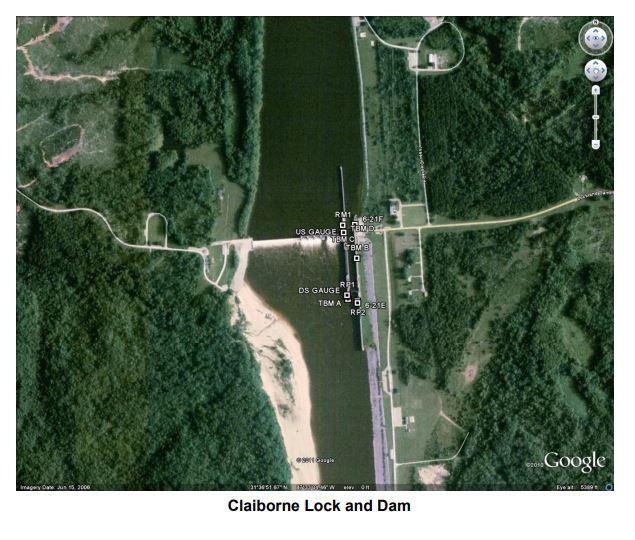 Clairborne Lock and Dam Clearances | Bridge Calculator LLC